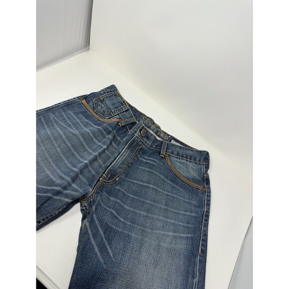 Vintage Levis Silver Tab Jeans Blue Black Denim Bootcut Y2K Western Mens 34x29 - Picture 13 of 14